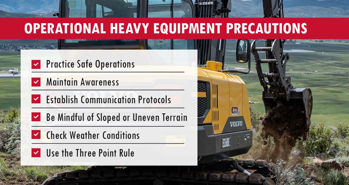 operational heavy equipment precautions